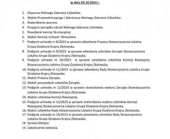Walne zebranie Członków